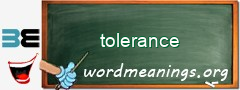 WordMeaning blackboard for tolerance